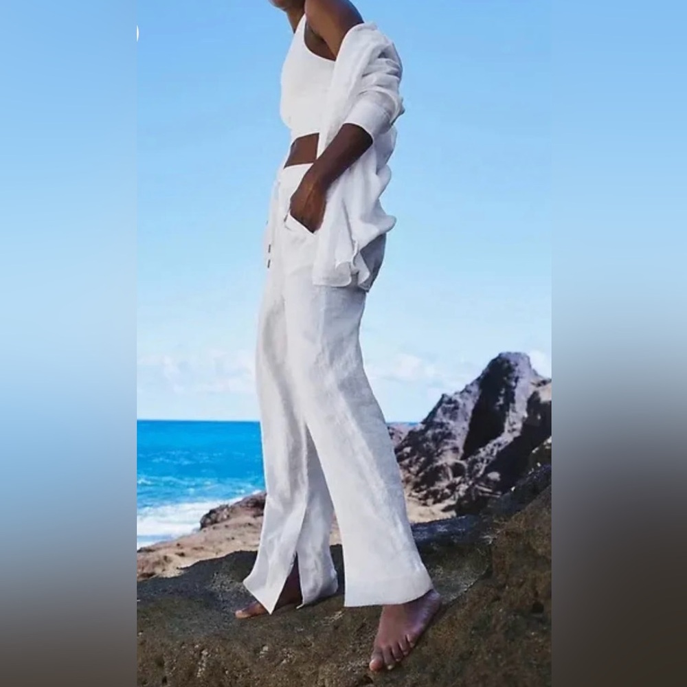 Athleta White Wide Leg Women's Pants